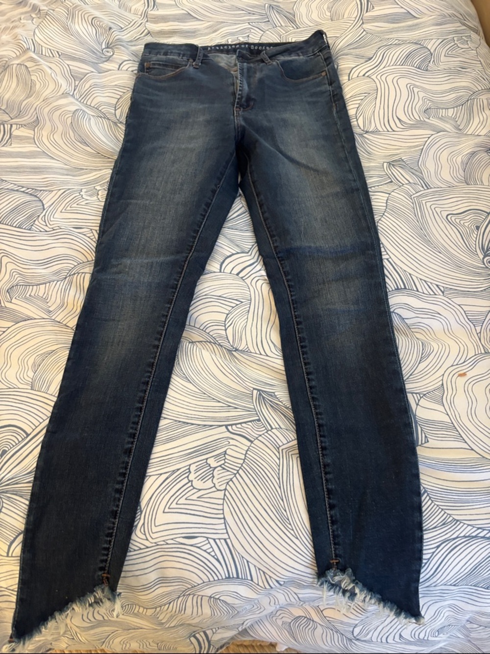 Articles Of Society Indigo Skinny Jeans with Frayed Hem